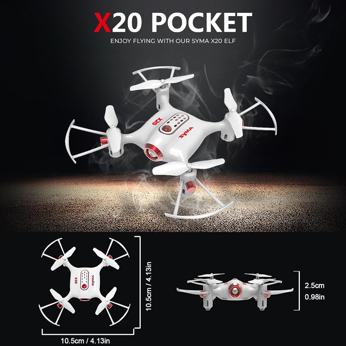 Cheerwing Syma X20 Mini Drone RC Nano Quadcopter con Auto Hovering 3D Flip