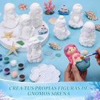 Reallnaive Kit de pintura de cerámica de sirena de 8 unidades para niños y