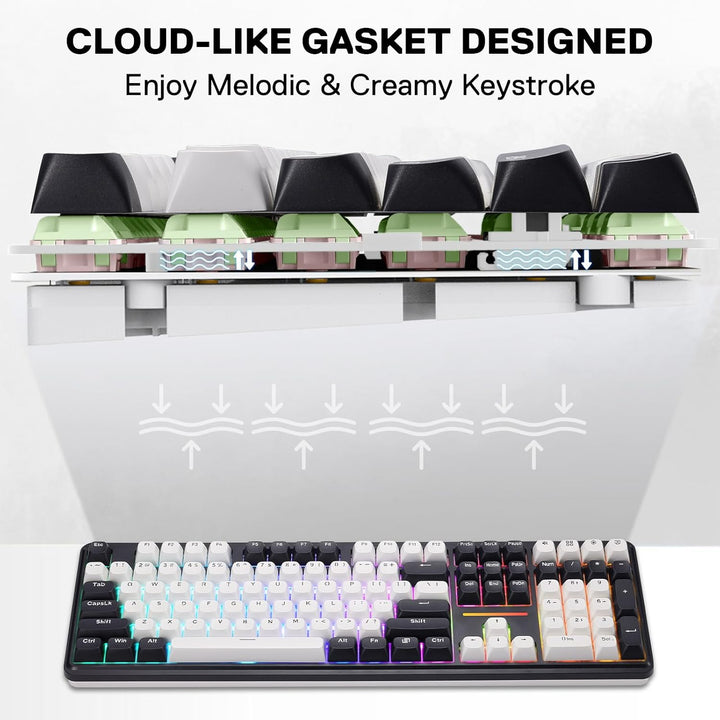 Redragon K745 PRO Teclado de Juegos Inalámbrico con Sello RGB, Tecl...