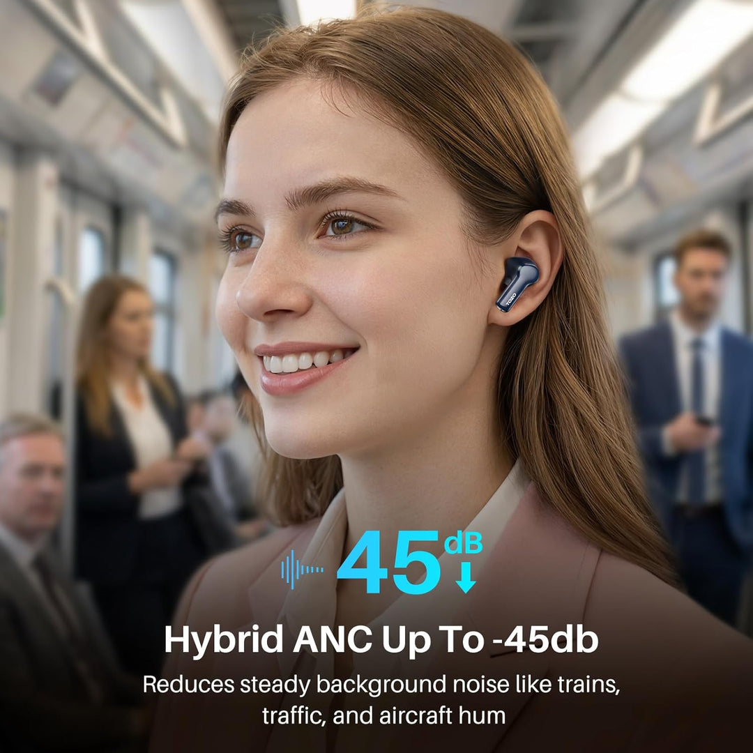 TOZO Auriculares inalámbricos híbridos con cancelación activa de ru...