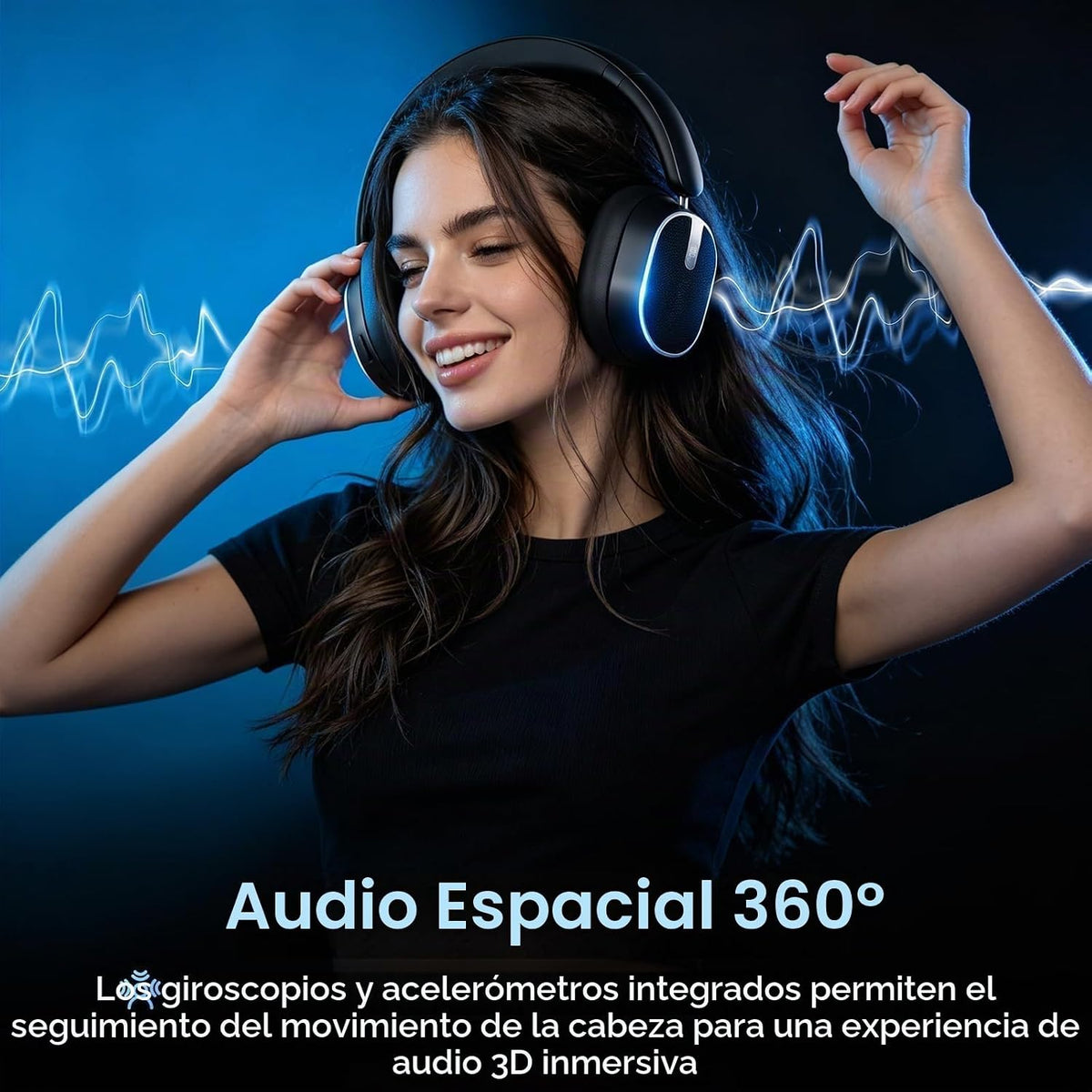 Auriculares inalámbricos híbridos con cancelación activa de ruido Bluetooth