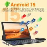 Tablet Android 15 de 10 pulgadas, tableta 2 en 1 con teclado. 8GB R...