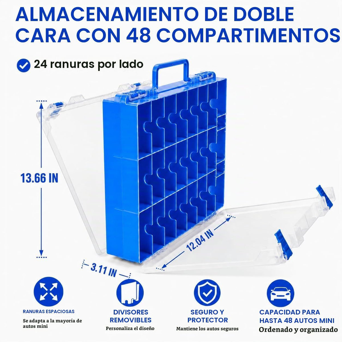 Estuche organizador de almacenamiento de autos de juguete compatible con