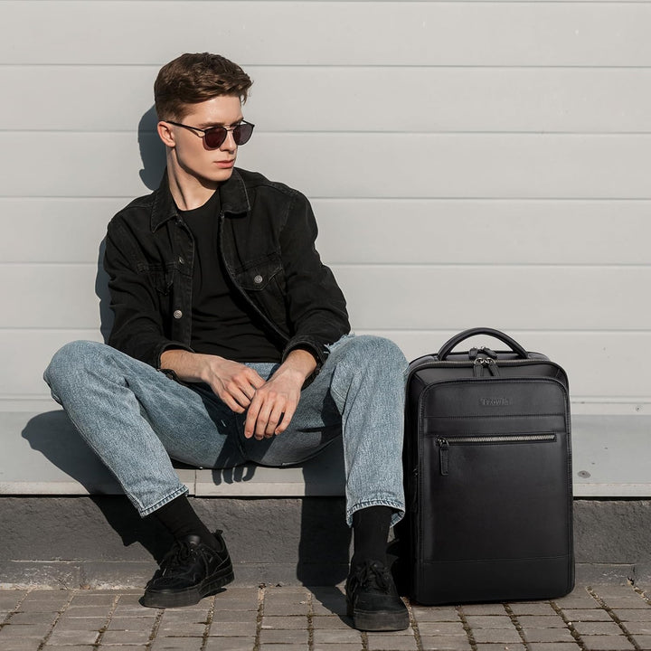 Tzowla Mochila de cuero para laptop, bolsa para hombres y mujeres,...