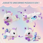 little tigers Peluche de unicornio mamá con 4 bebés en la barriga