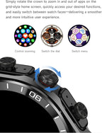 Reloj inteligente con auriculares, llamadas Bluetooth puede responder y hacer llamadas, rastreador de fitness deportivo con paso, material metálico, cuerpo ultrafino, efectos de sonido 9D, reloj deportivo