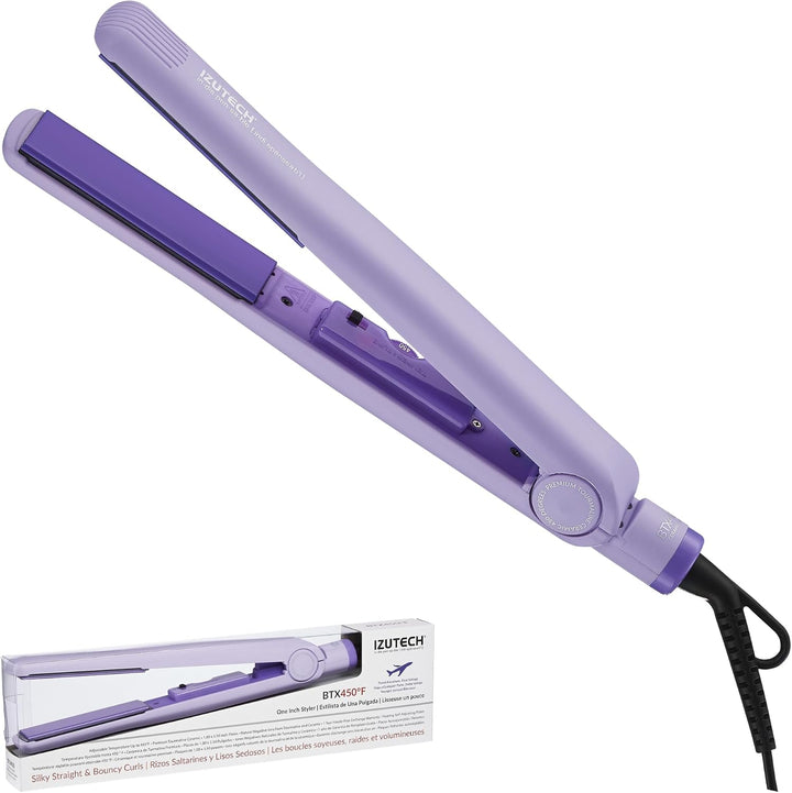 BTX450 - Plancha de cerámica de 1 pulgada, pelo fino, color morado...