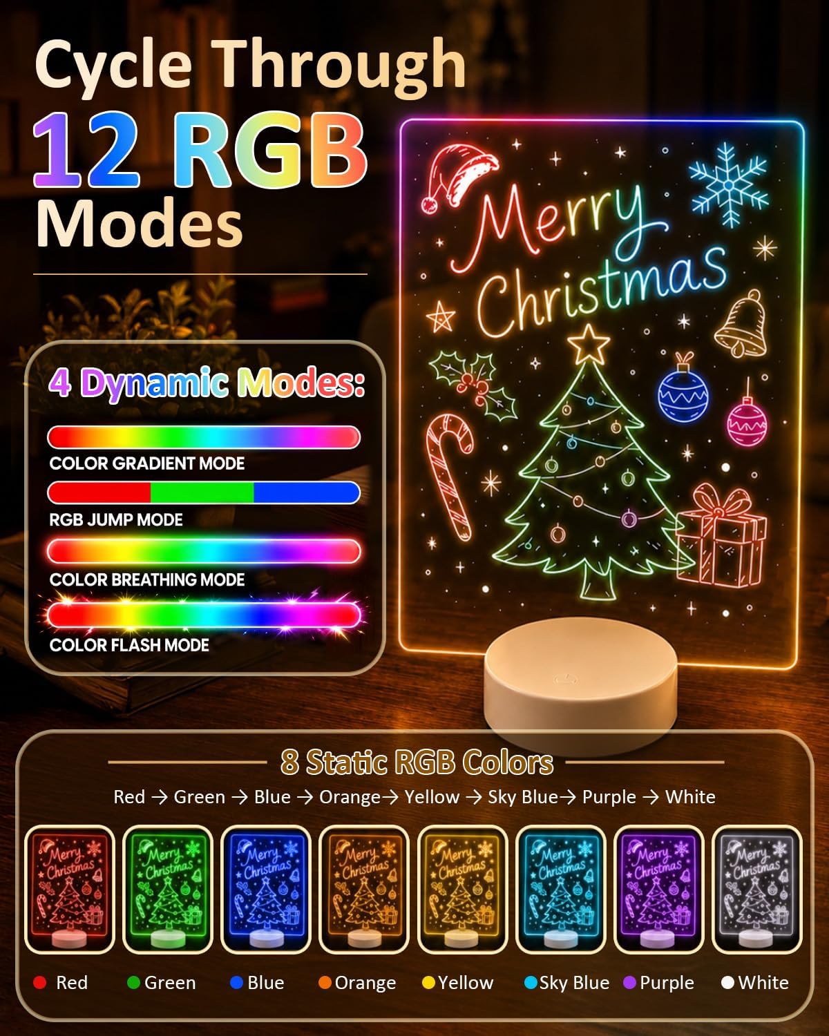 Tablero de dibujo LED para niños de 3 a 12 años, kits de arte con luz para