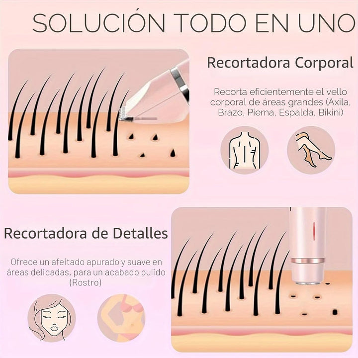 Recortadora de bikini para mujer, afeitadora de bikini de doble cab...