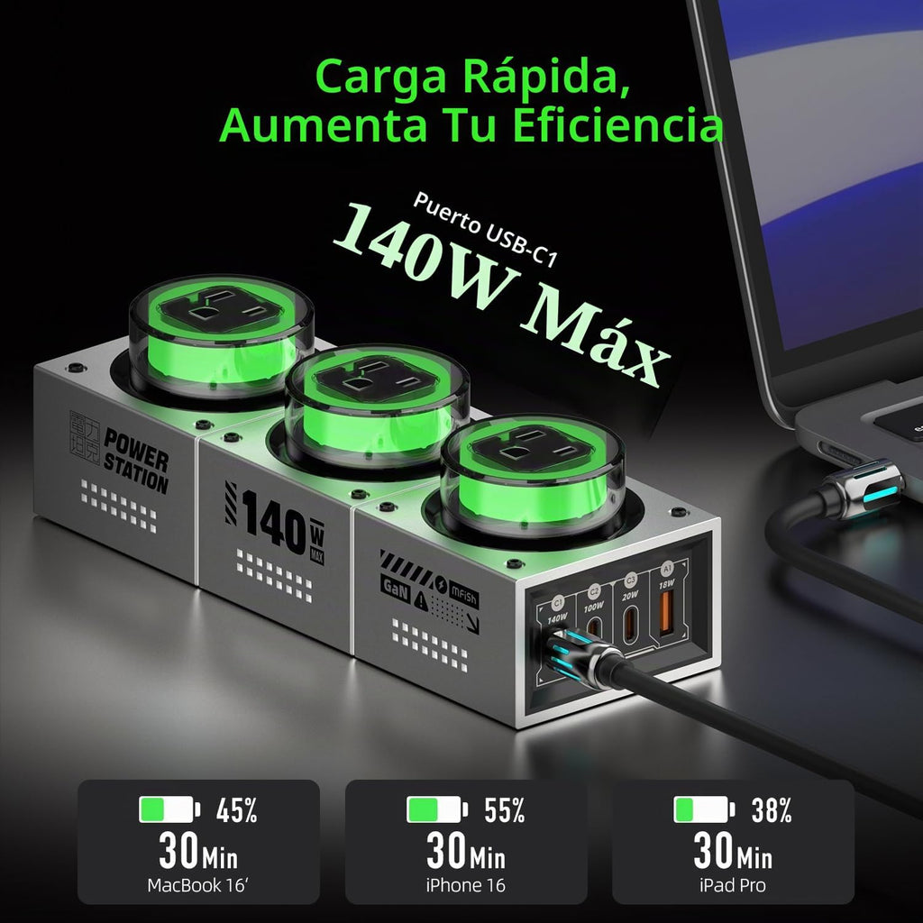 Estación de carga de escritorio E-Tank 7 en 1, cargador USB-C de 140
