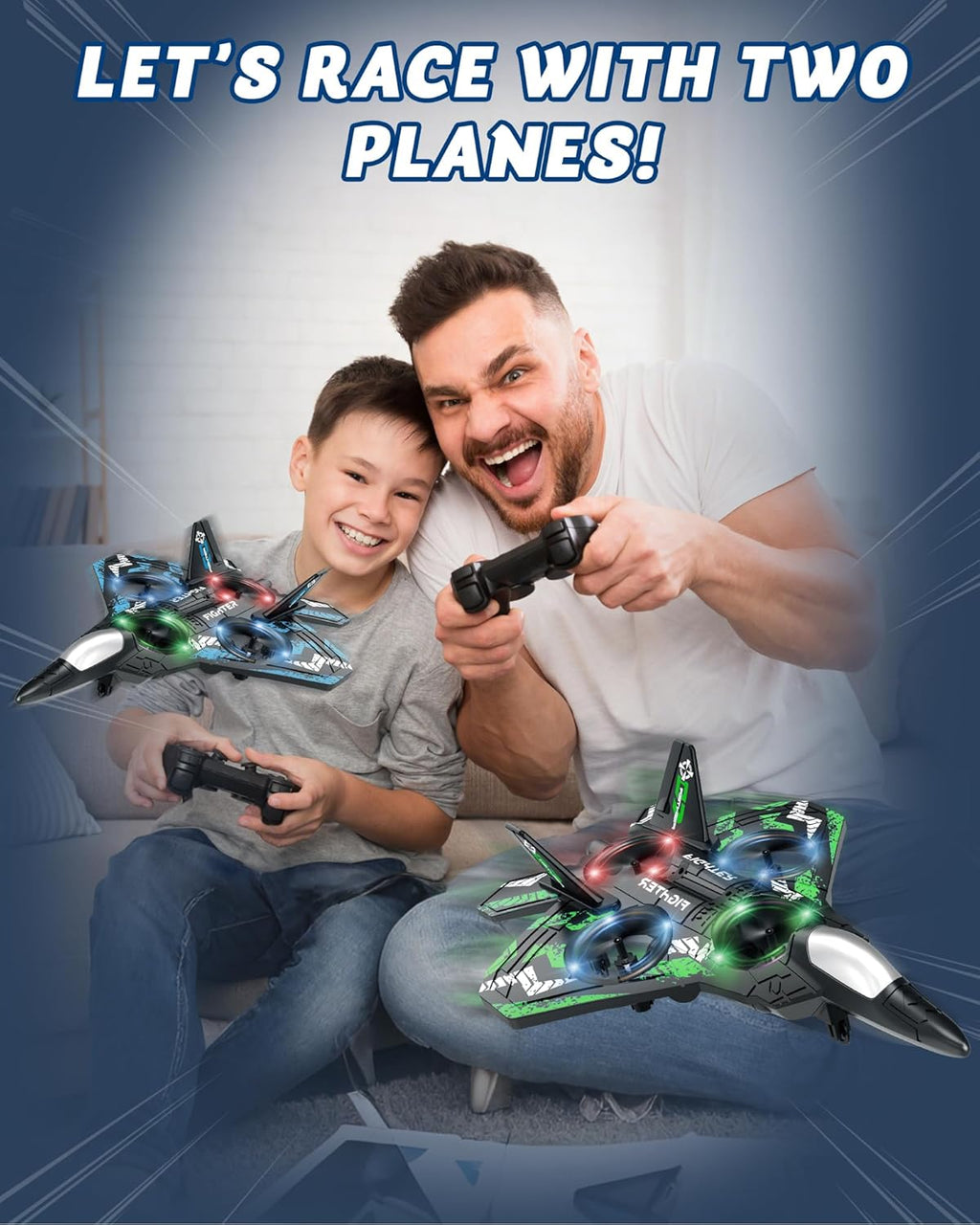 Drones para niños Avión RC de espuma, avión de control remoto, 2 unidades