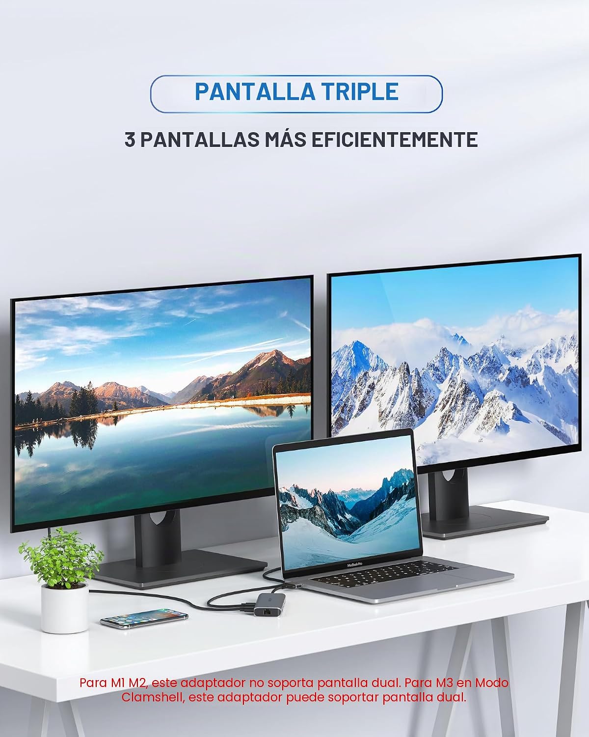 MOKiN Estación de acoplamiento para MacBook Pro, adaptador HDMI de doble