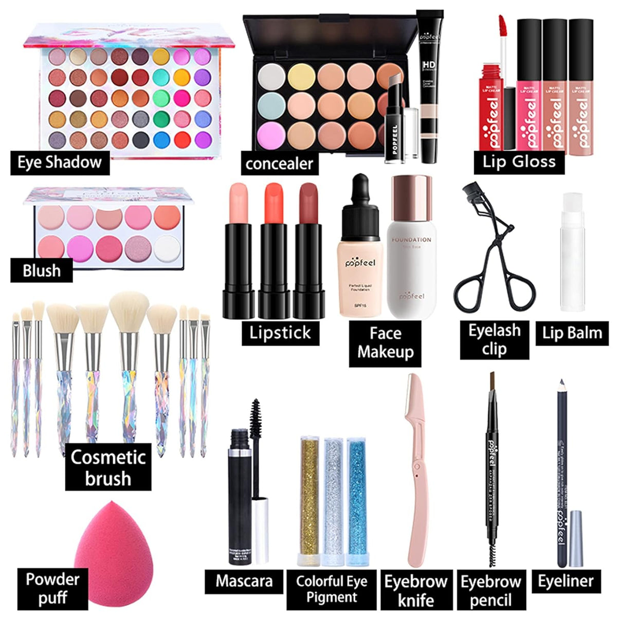 Pure Vie Juego de maquillaje todo en uno para regalo navideño, paqu...