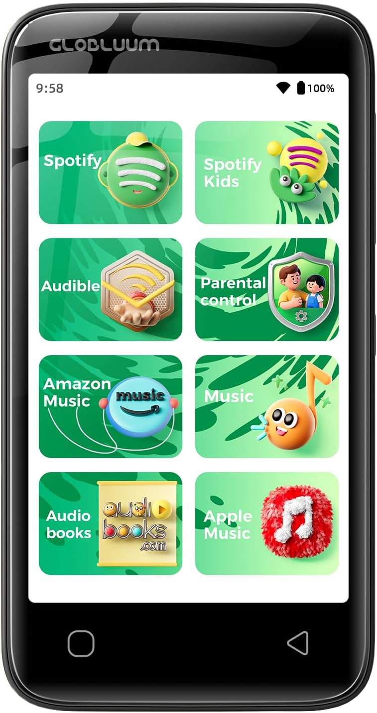 Globluum Reproductor MP3 de 80 GB para niños, controles parentales,...