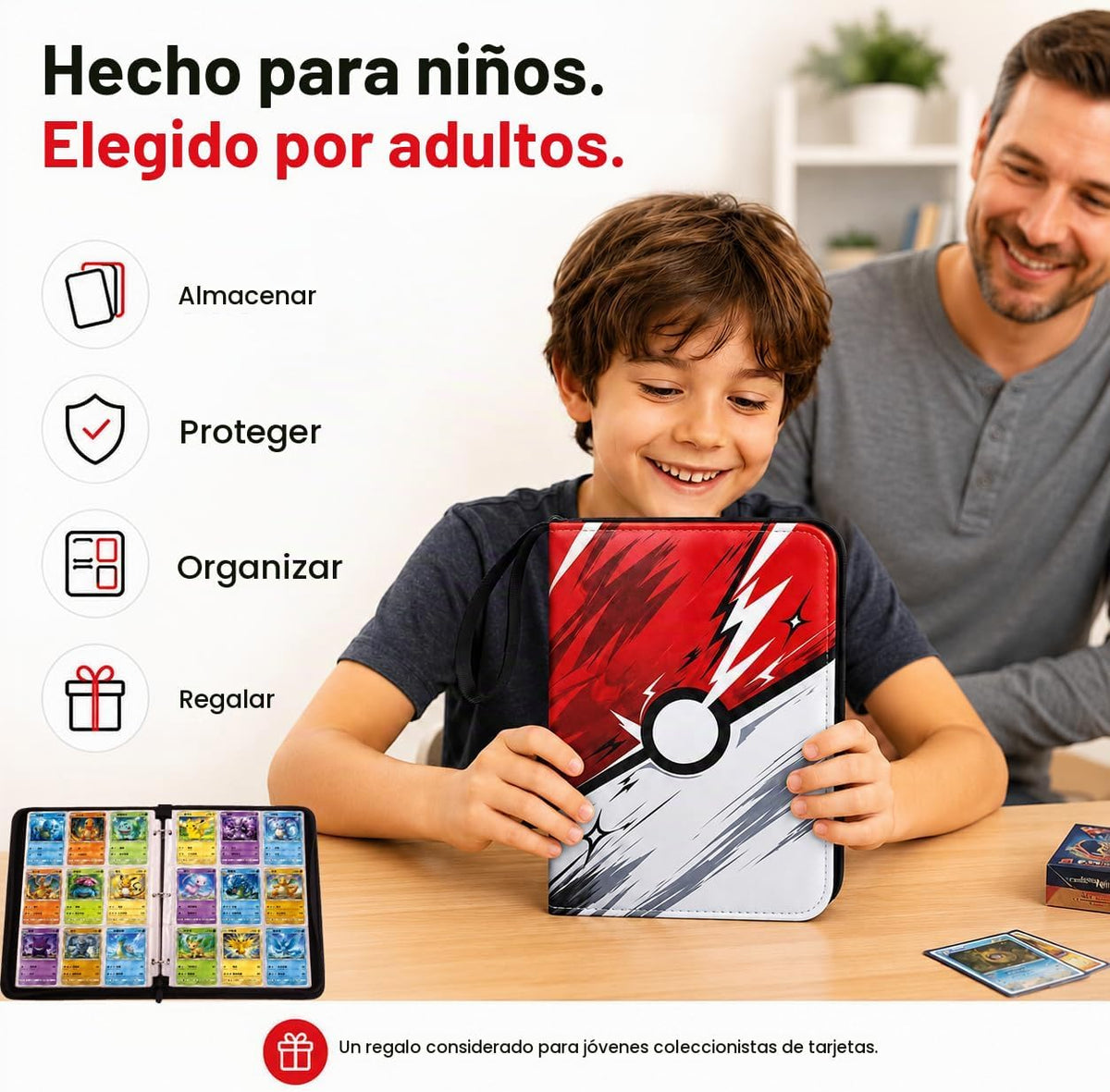 Kidnobia Carpeta para Cartas Coleccionables de 9 Bolsillos con Caja de Regalo con Cremallera