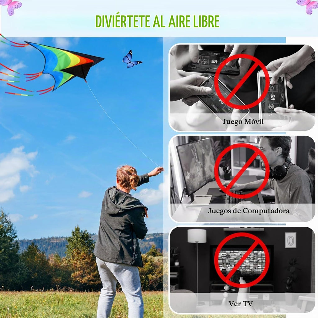 Halloscume - Cometas Delta grandes para adultos de 57 pulgadas Rainbow