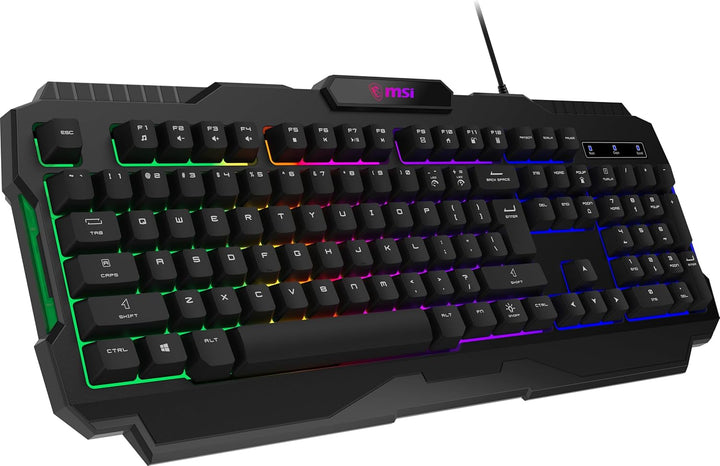 msi Forge GK100 US - Teclado de membrana, RGB, ergonómico, anti-fan...