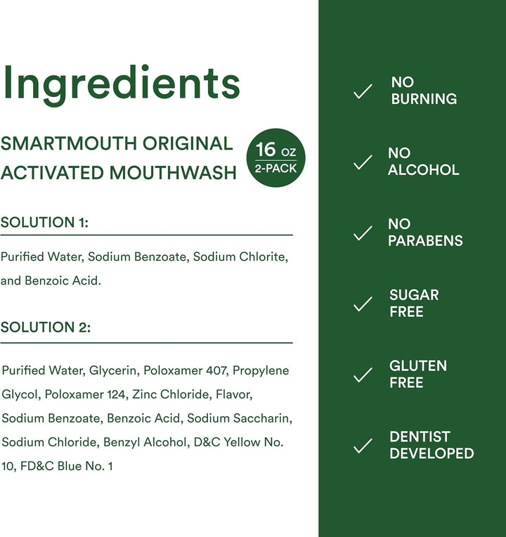 SmartMouth Enjuague bucal activado original \u2013 Enjuague bucal p...