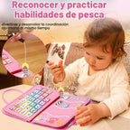 Tabla de actividades de viaje, juguete sensorial de viaje, regalos para niñas y niños, juguetes Montessori para aprender habilidades motoras finas, actividades educativas, libro ocupado para avión (rosa)