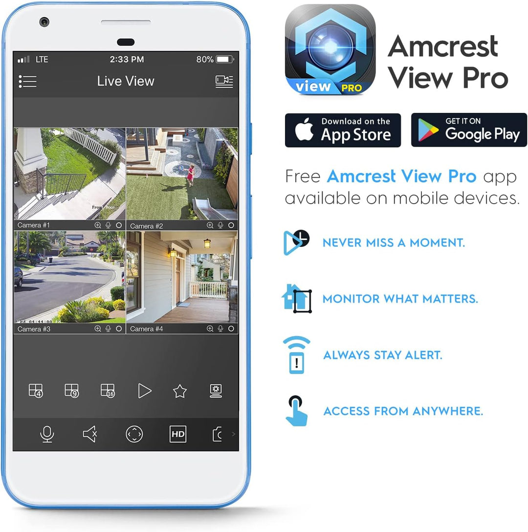 Amcrest 4K Night Color AI Turret IP PoE Cámara 49 pies Visión Noctu...