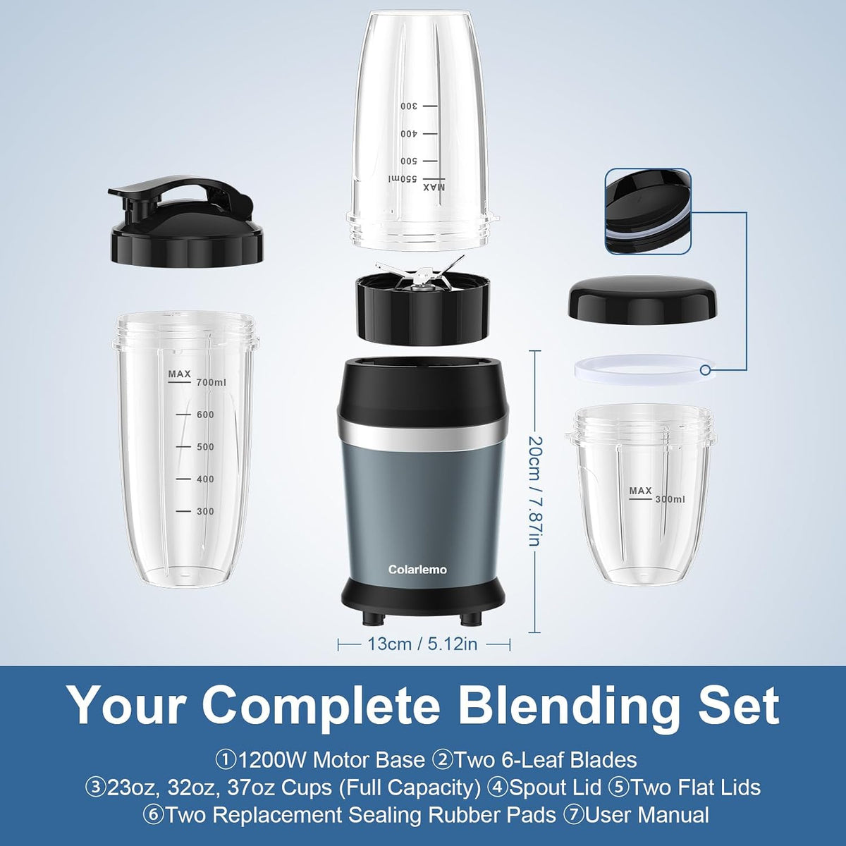 Licuadora del batido de 1200W, licuadora personal de la cocina