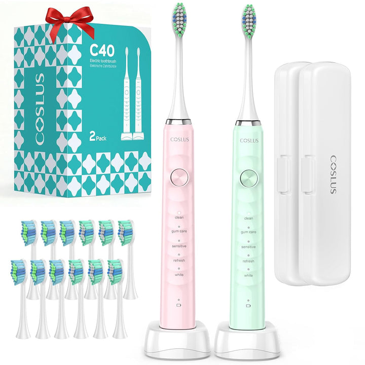 Cepillo de dientes eléctrico sónico COSLUS C40 para adultos, 47000V...