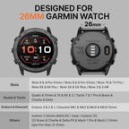 Bandletic Correa de silicona para exteriores compatible con Garmin Watch