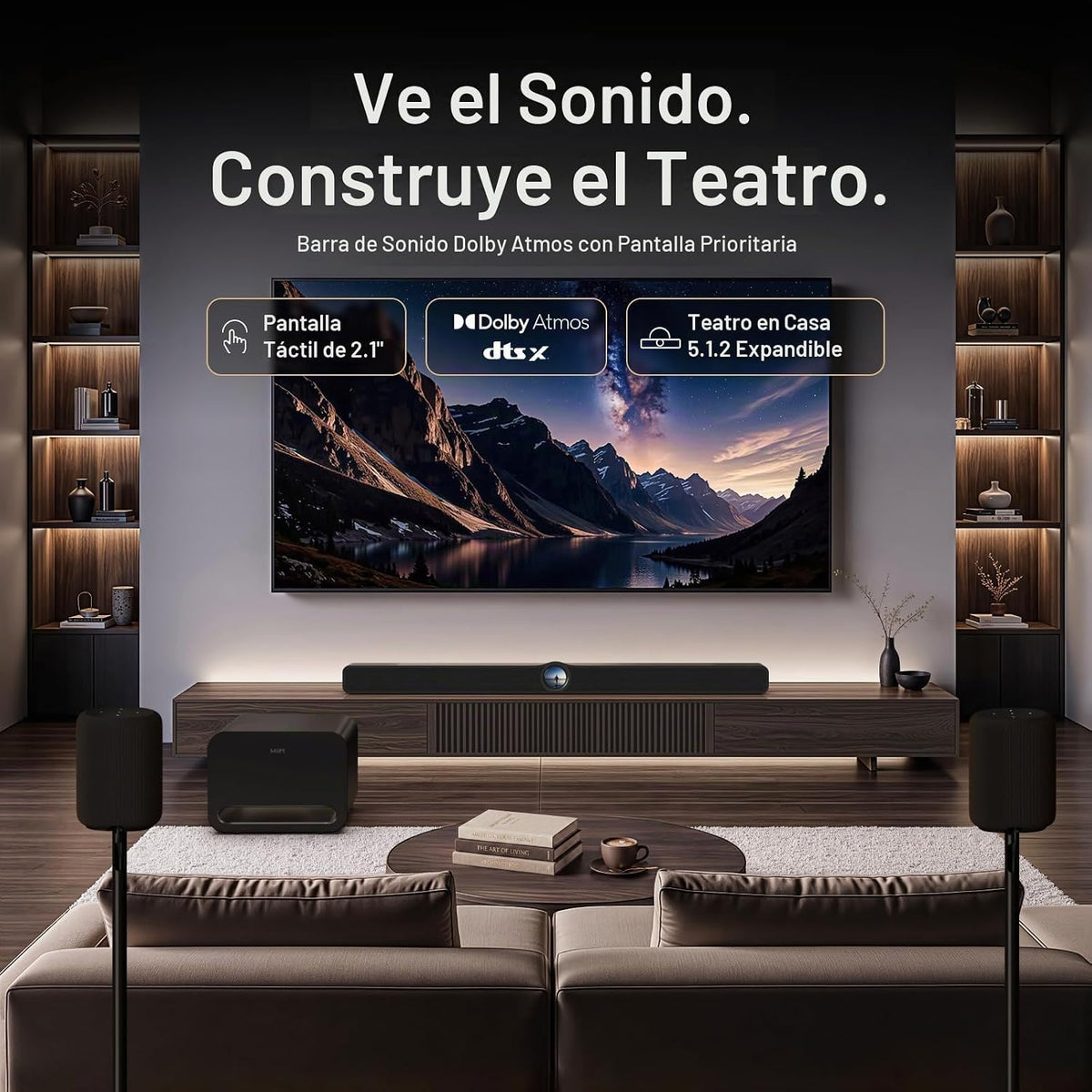 WiiM Bar 3.0.2 Dolby Atmos & DTS Smart Soundbar, pantalla táctil de 2.1