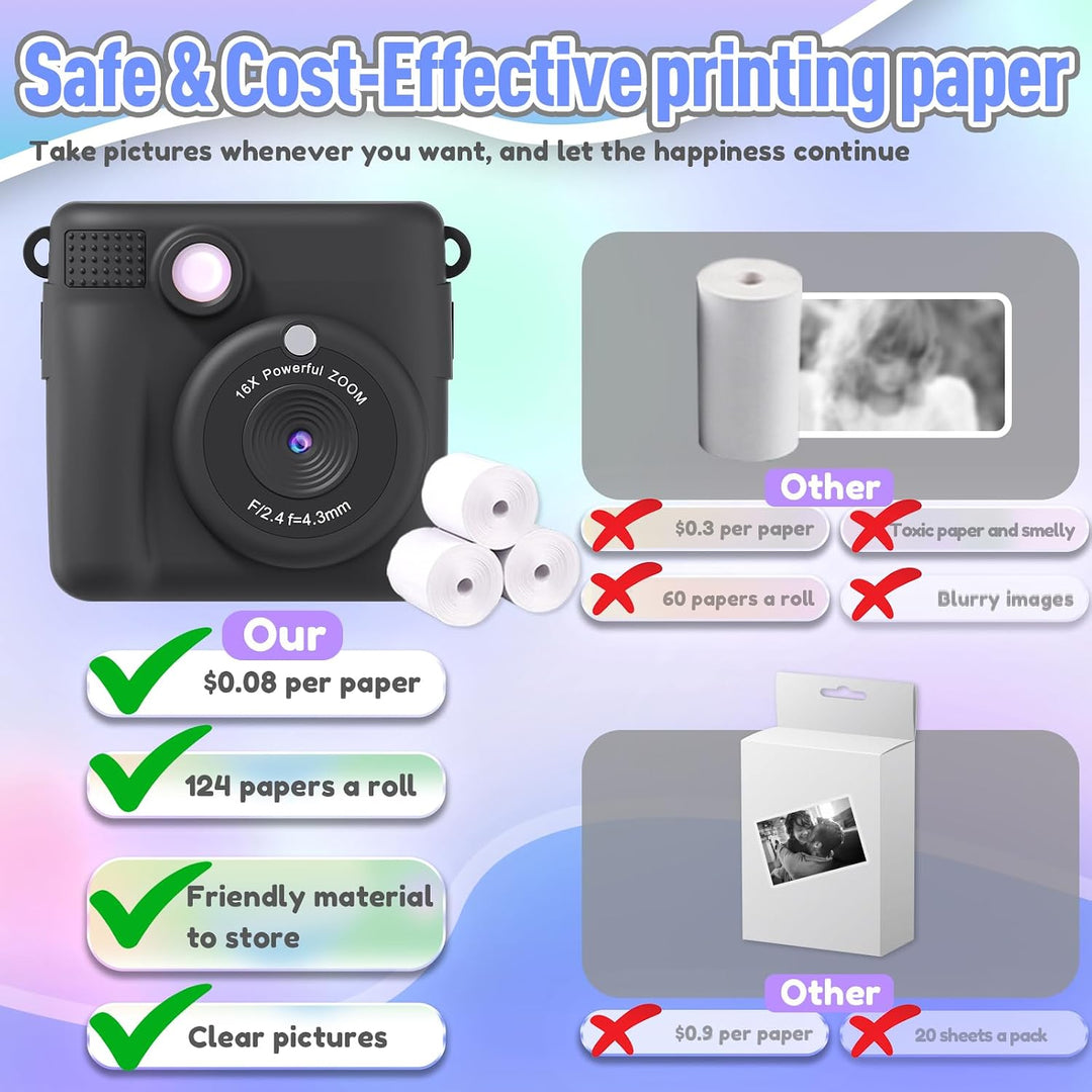 ESOXOFFORE Cámara de impresión instantánea para niños, regalos de c...