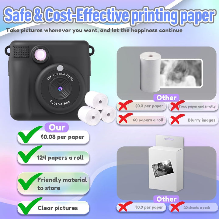 ESOXOFFORE Cámara de impresión instantánea para niños, regalos de c...