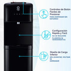 Dispenser de agua Primo para botella de 5 galones - Enfriador de agua caliente y fría de carga lateral