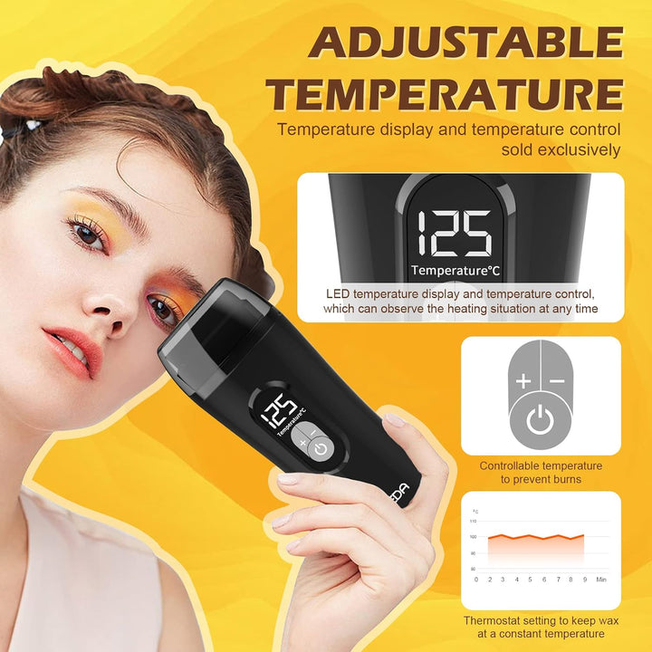 Kit de Cera de Miel Digital para Depilación Femenina - Calentador R...