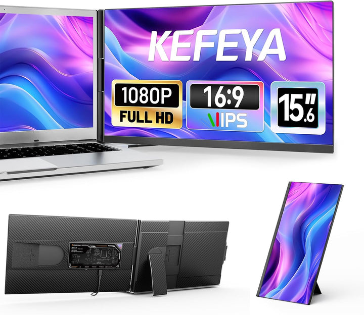 KEFEYA Extensor de pantalla para laptop, monitor portátil FHD 1080P...