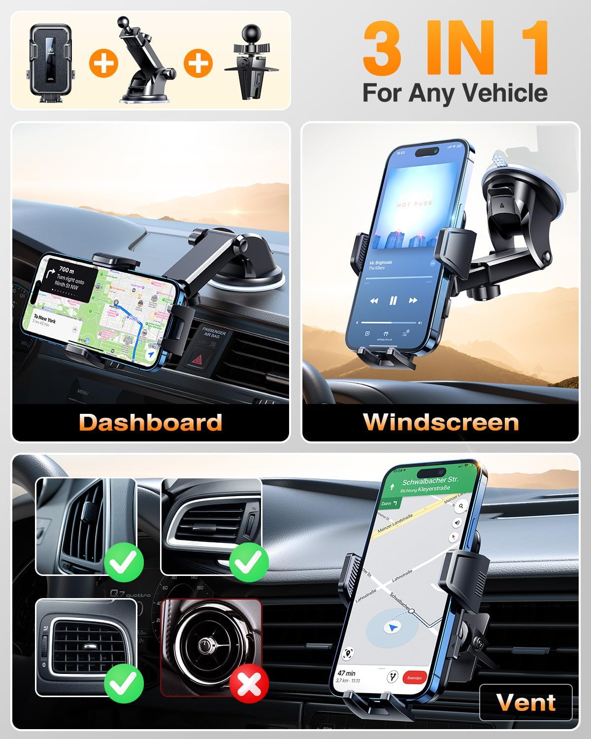 VANMASS 2026 - Soporte para teléfono de automóvil 【Grado militar más fuerte