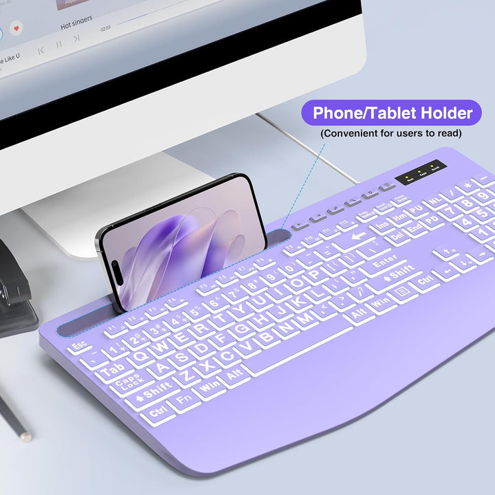SABLUTE Large Print Backlit Computer Keyboards, Wired Lighted USB K...