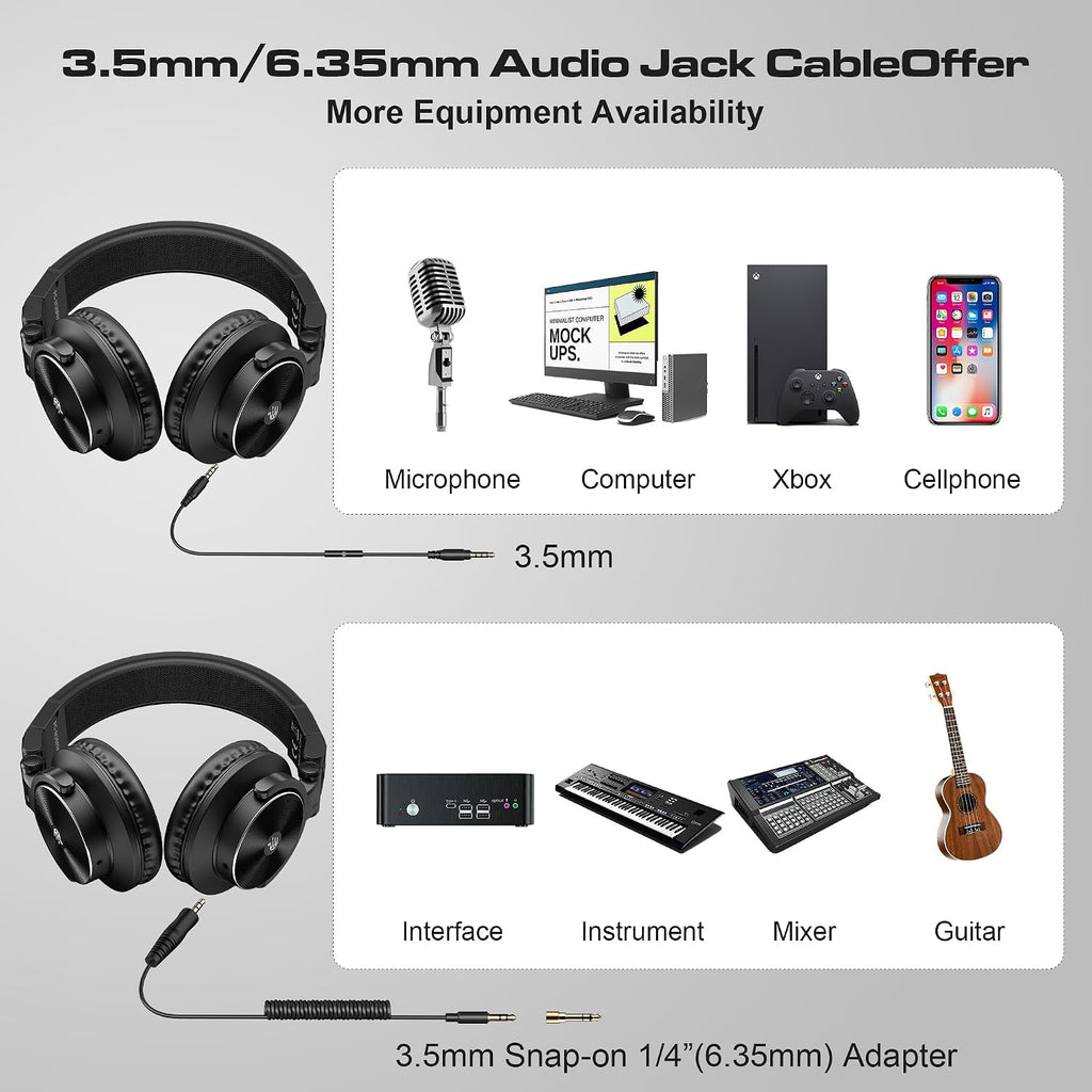 OHAYO Auriculares con cable para monitor de estudio y DJ M20, 1.969 in