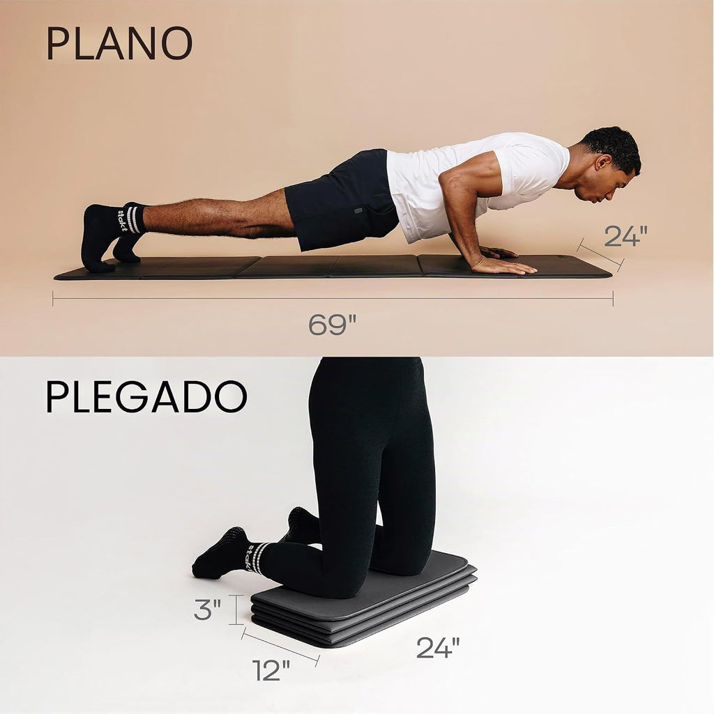Stakt Esterilla de yoga plegable Pro - Esterilla antideslizante 2 en 1 para