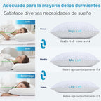 QUTOOL Juego de 2 almohadas refrescantes de espuma viscoelástica triturada CertiPUR-US, tamaño Queen, almohada fresca para personas que duermen con calor, almohada firme ajustable para personas que