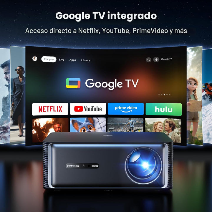 Boldever Proyector inteligente de Google TV 3000 ANSI - Proyector 4...