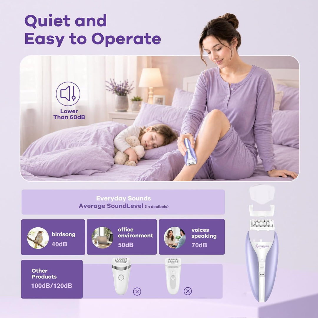Depiladora silenciosa para mujer, removedor de vello facial y corpo...
