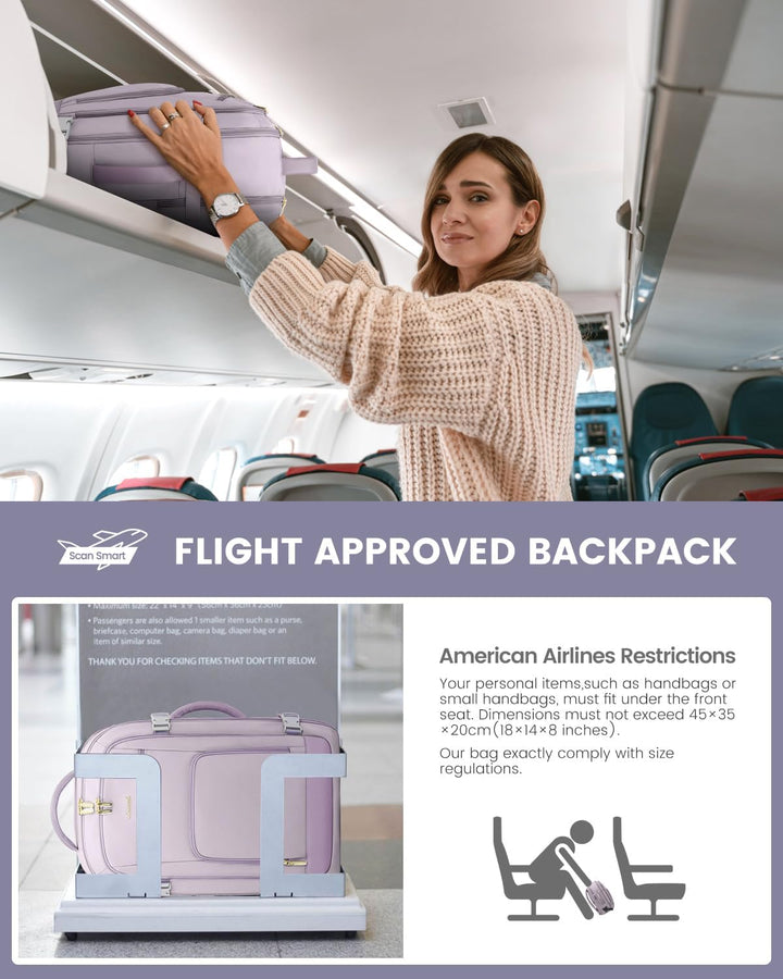 LOVEVOOK Mochila de viaje para mujer y hombre, Púrpura claro, Mochi...