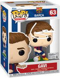 Gavi #63 - Figura de FC Barcelona con funda protectora y autografiada con láser, diseño de Funko Pop!