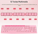 memzuoix Combo de teclado y mouse inalámbricos, juego ergonómico de...