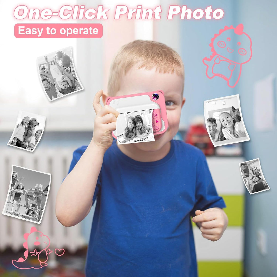Cámara para Niños Impresión Instantánea, Dinosaurio, Cámara Digital...