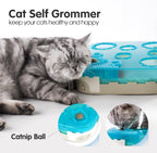 Migipaws Juguete interactivo 7 en 1 para gatos activado por movimiento, reemplazos incluidos con bola de gato de rebote automático, varita de palmera de pluma,