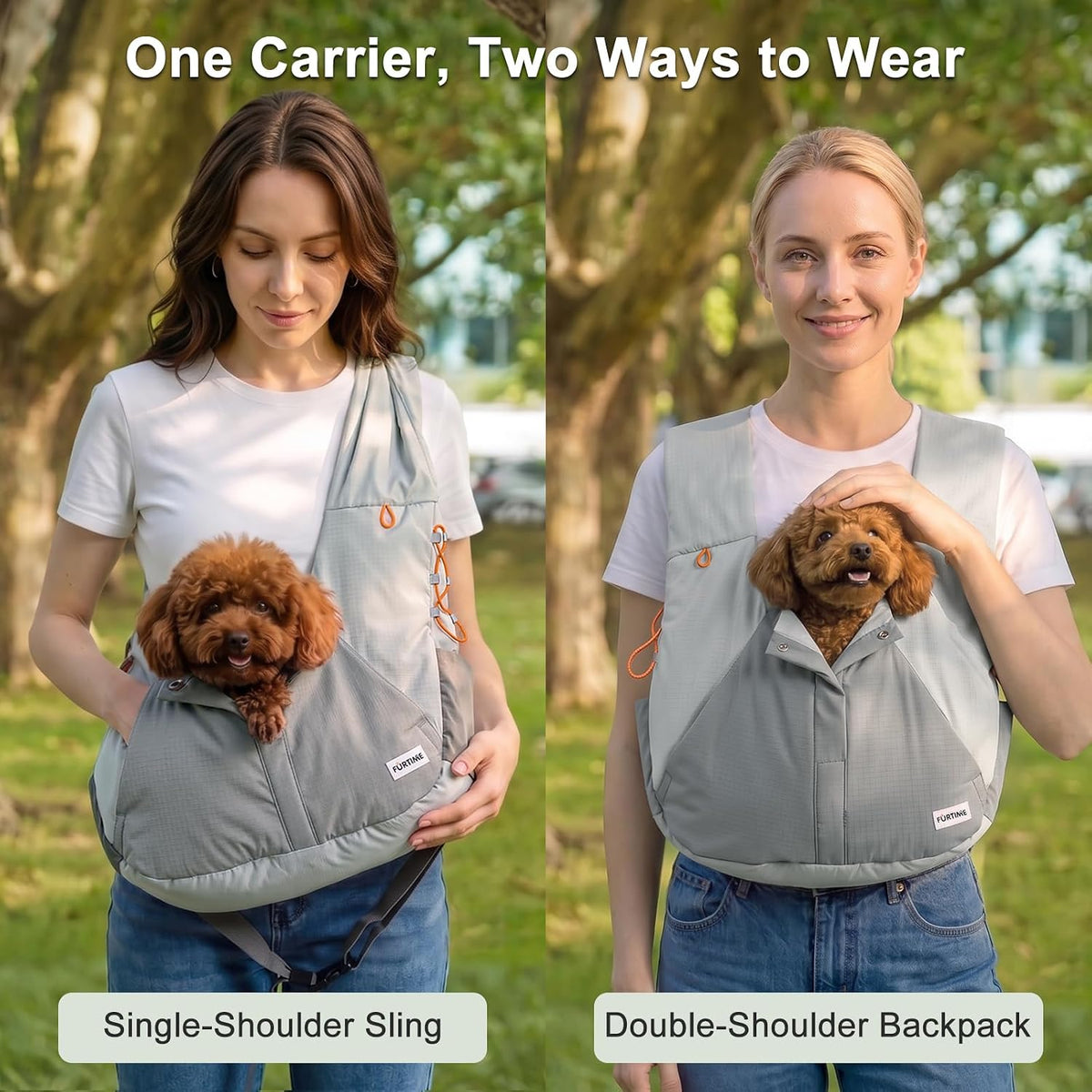 FURTIME Transportador para perros, arnés para cachorros para perros