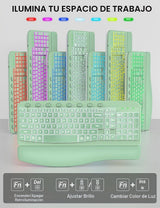 SABLUTE Combo de teclado y mouse inalámbrico ergonómico - Teclado d...