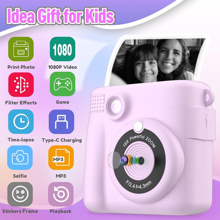 ESOXOFFORE Cámara de impresión instantánea para niños, regalos de c...