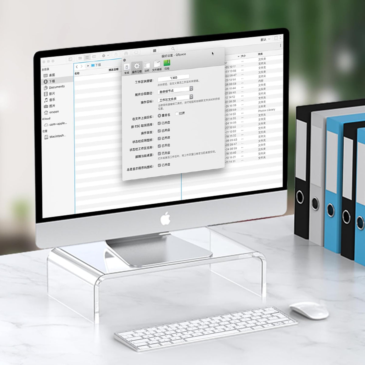 Soporte para monitor de acrílico, transparente, para computadora