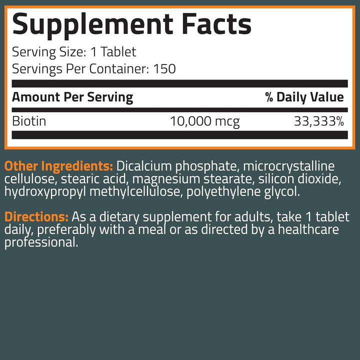 Bronson Biotina 10,000mcg, mejora la salud del cabello, la piel y l...